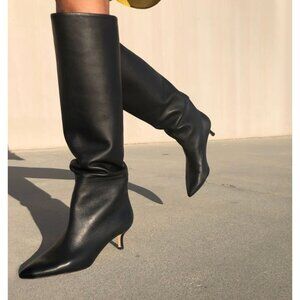 NEIL J. RODGERS Eva Slouch Boot Black Leather Size 38 $995